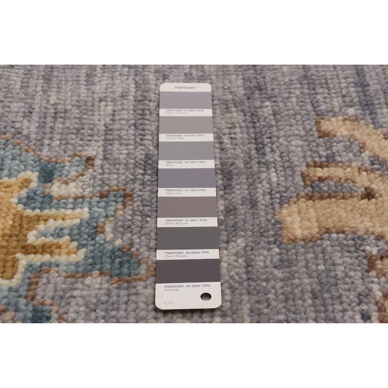 ECARPETGALLERY Hand-knotted Modern Oushak Grey Wool Rug - 7' 8" x 10' 2"