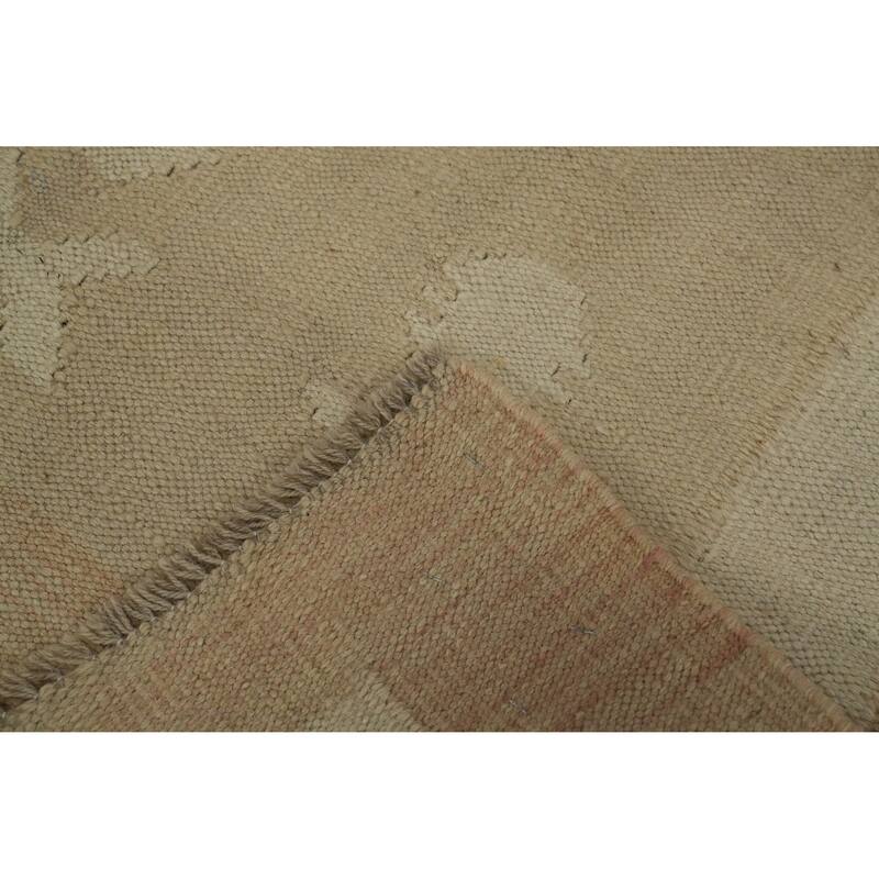 Hand Woven Oriental 100% Wool Carpet Southwestern Tribal Beige & Ivories Kilim Area Rug - 6' 5'' X 4' 11''