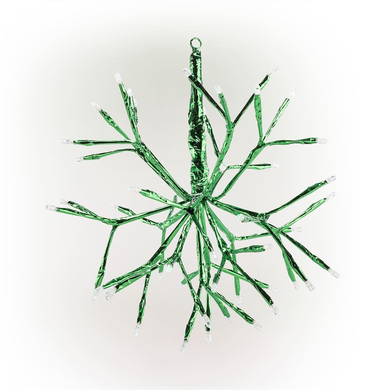 Alpine Corporation 10"H Indoor Christmas Snowflake Ornament with LED Lights