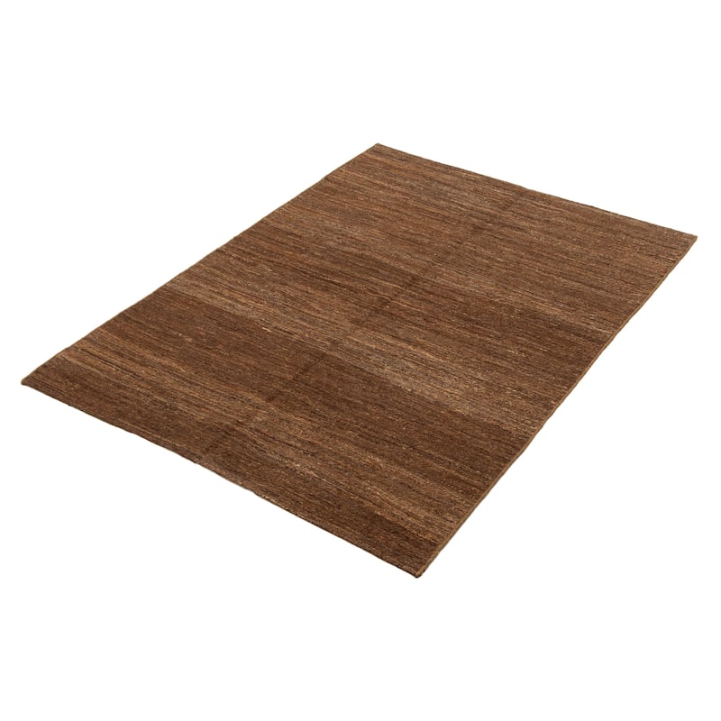 ECARPETGALLERY Flat-Weave Natural Brown Wool Tapestry Kilim - 5'0 x 6'8