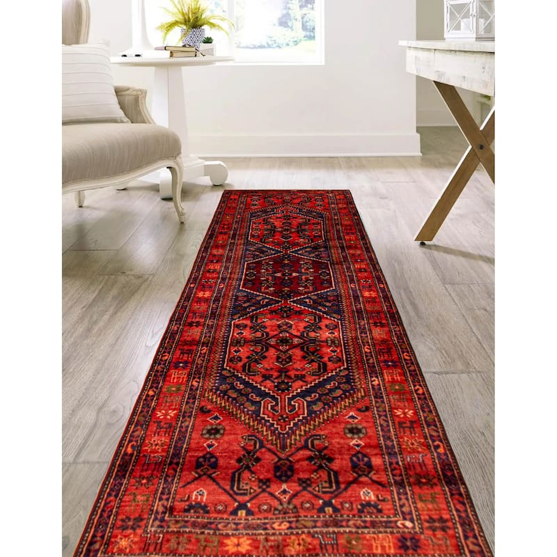 ECARPETGALLERY Hand-knotted Anadol Red Wool Rug - 3'8 x 10'5