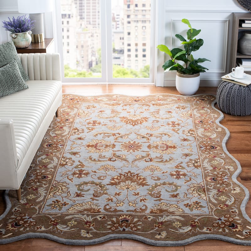 SAFAVIEH Handmade Heritage Imperial Palace Traditional Oriental Wool Rug - 4' x 6' - Blue/Beige - Runner/Rectangle