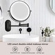 preview thumbnail 3 of 7, Yulika Rechargeable Lighted Wall Mounted Makeup Mirror with 3 Color Lights Double Sided 1X/10X or 1X/7X