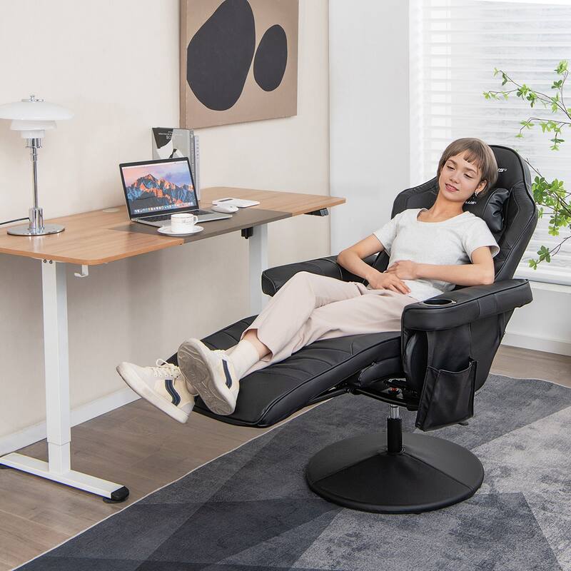Goplus Massage Gaming Recliner Height Adjustable Racing Swivel Chair - See Details