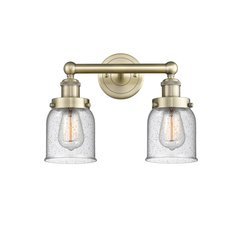 Innovations Lighting 616-2W-10-16 Bell Vanity Bell 2 Light 16" Wide - Antique Brass / Seedy
