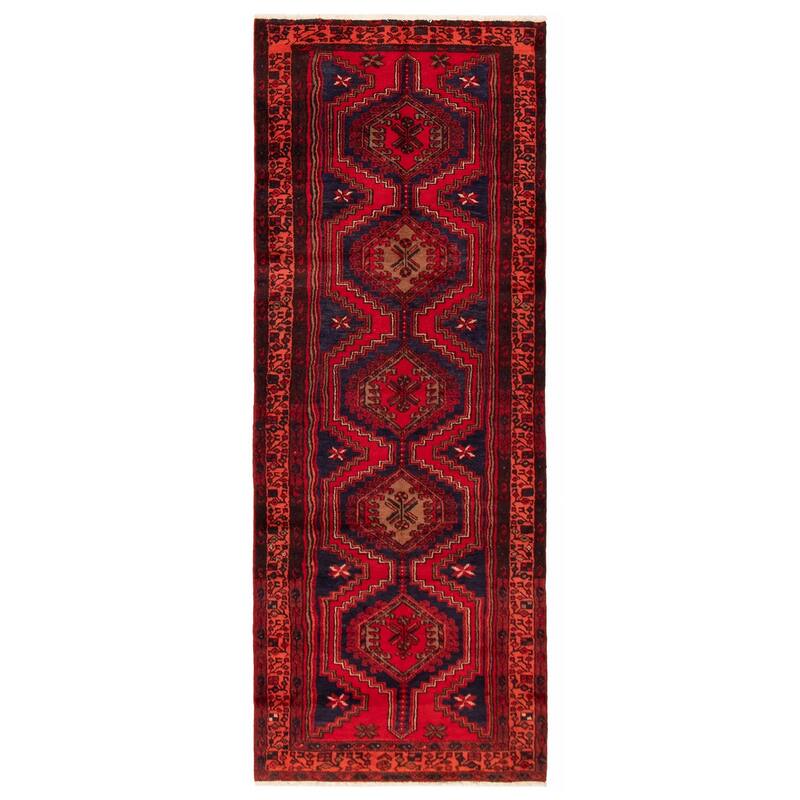 ECARPETGALLERY Hand-knotted Andelz Red Wool Rug - 3'7 x 9'4 - Red - 3'7 x 9'4