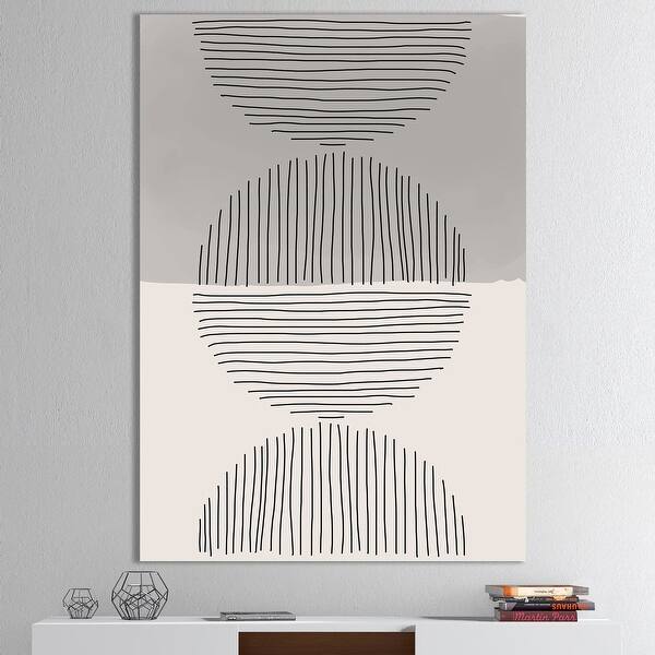 slide 2 of 8, Designart "Minimal Geometric Lines And Circle IX" Modern Canvas Wall Art Print