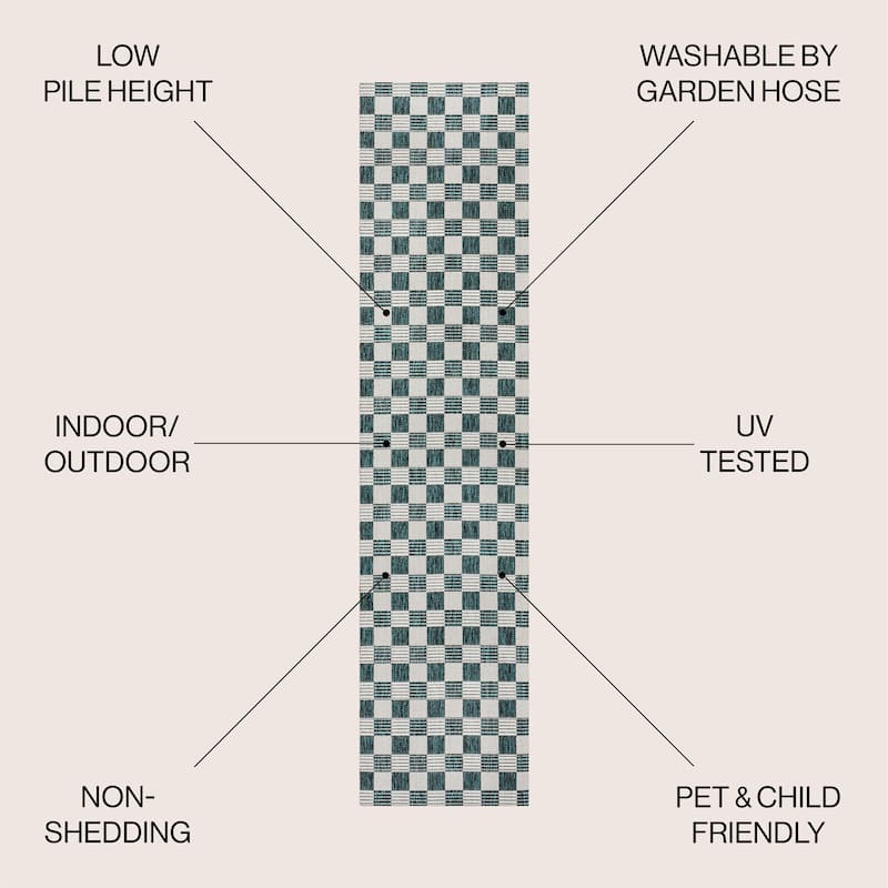 JONATHAN Y Maribel Traditional Cottage Checkerboard Green/Cream Indoor/Outdoor Area Rug