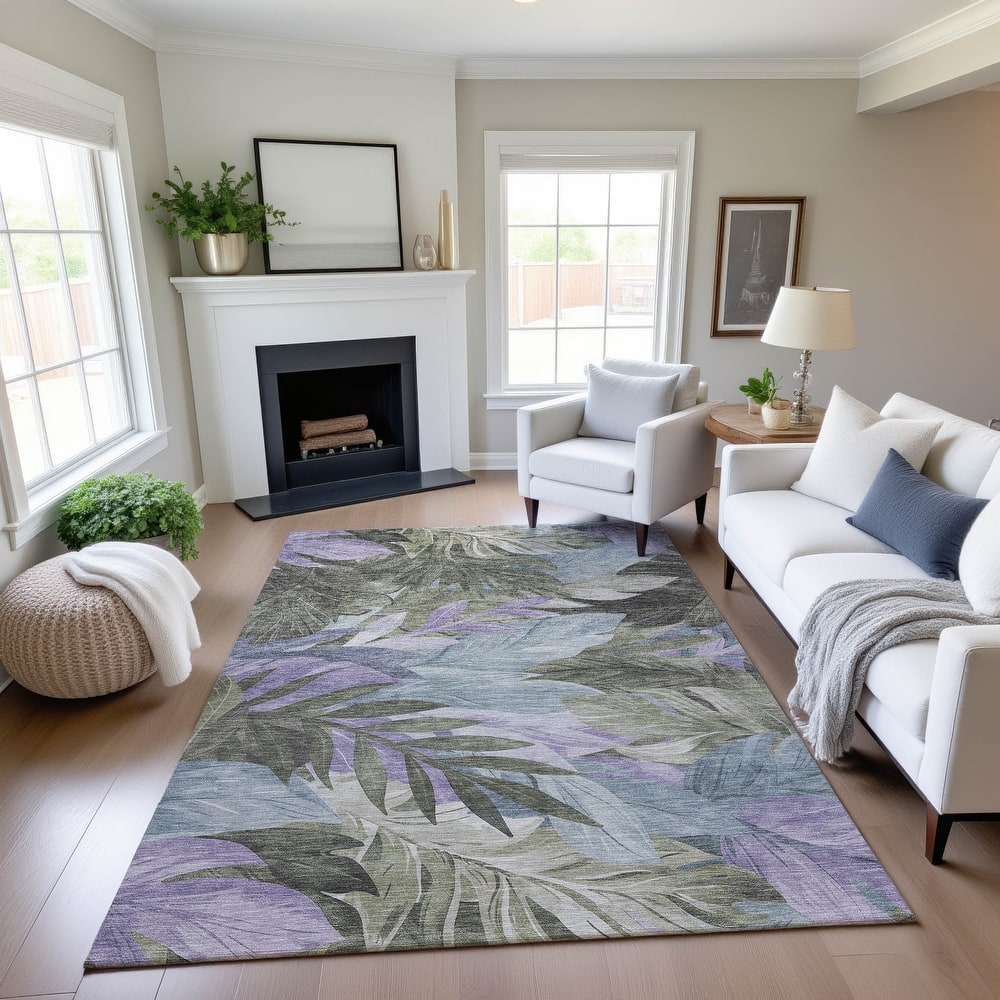 Premium Washable Super Soft Tropical Floral Mayfield Rug