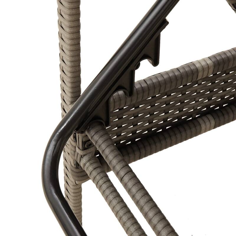 vidaXL Sun Lounger with Cushion Daybed Furniture Poly Rattan Brown/Gray/Black - 24.8" x 78.7" x 24.4"/28.3"/31.9"