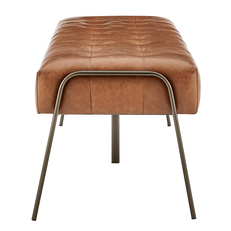 NPD Furniture Venturi Fabric or Faux Leather Tufted Bench