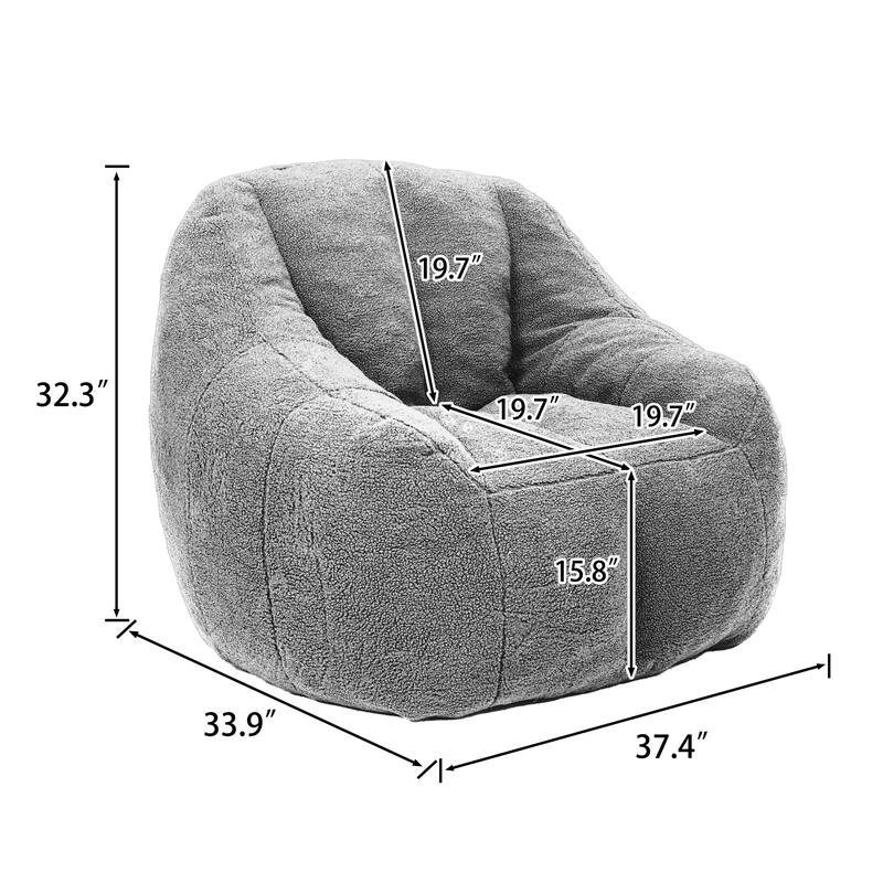 Modern Teddy Bean Bag Chair with Memory Foam Filler, Set of 1