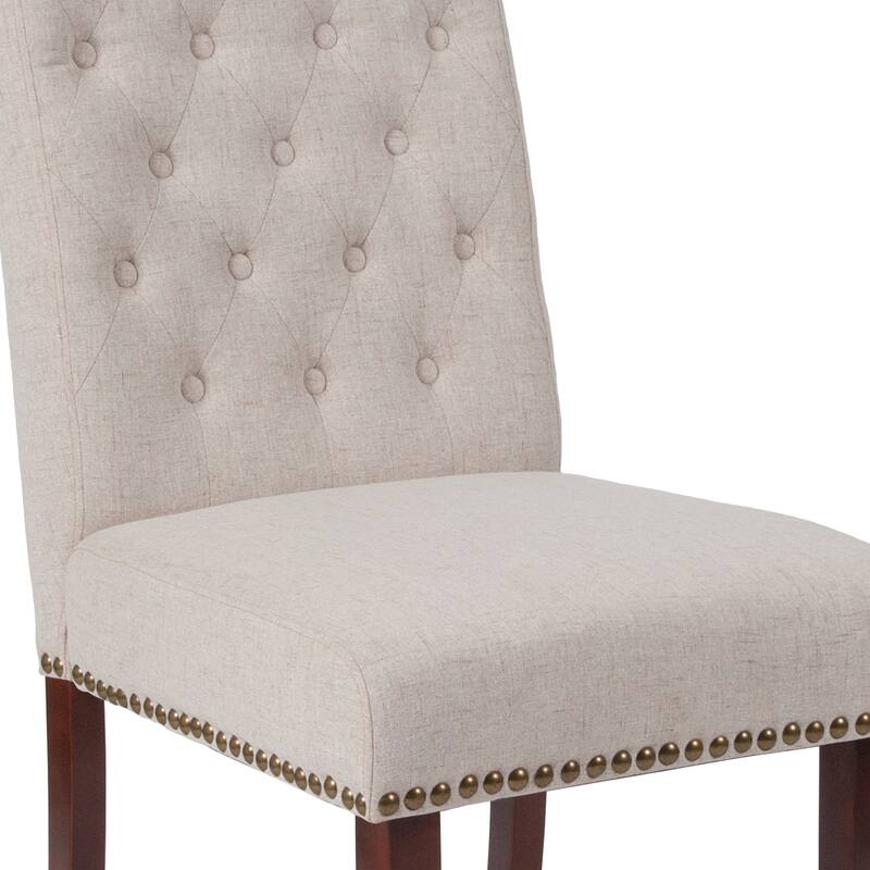 4PK Parsons Chairs-Rolled Back, Accent Nail Trim