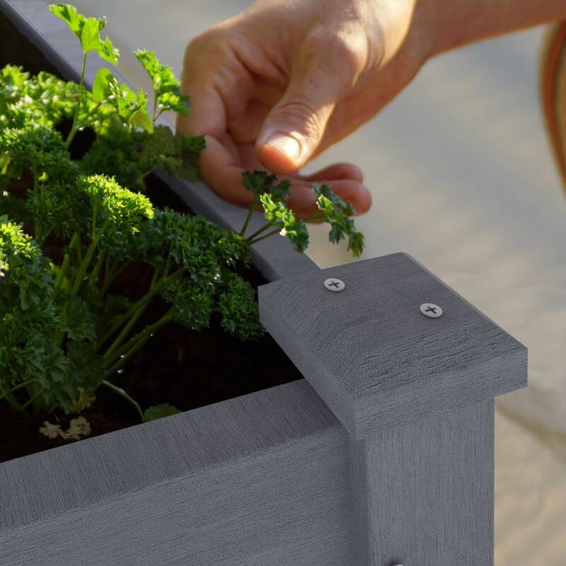 VEIKOUS Wood Raised Garden Bed Planter Box with Four Wheels and Legs, 46.8''W x 22.4''D x 33''H - 46.8''W x 22.4''D x 33''H