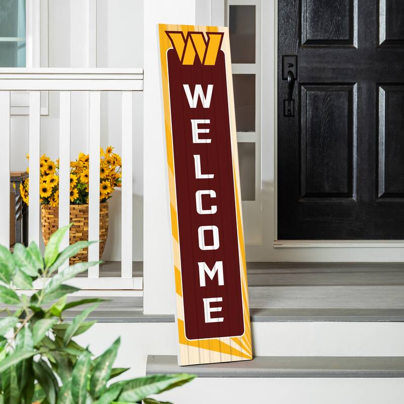 47" Porch Leaner Welcome Wall Sign, Washington Commanders - Red