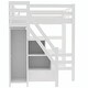 preview thumbnail 12 of 20, Loft Bed with Shelves, Storage Staircase, Small Wardrobe & White LED Light
