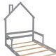 preview thumbnail 17 of 15, Twin House-Shaped Headboard Floor Bed with Handrails ,Slats