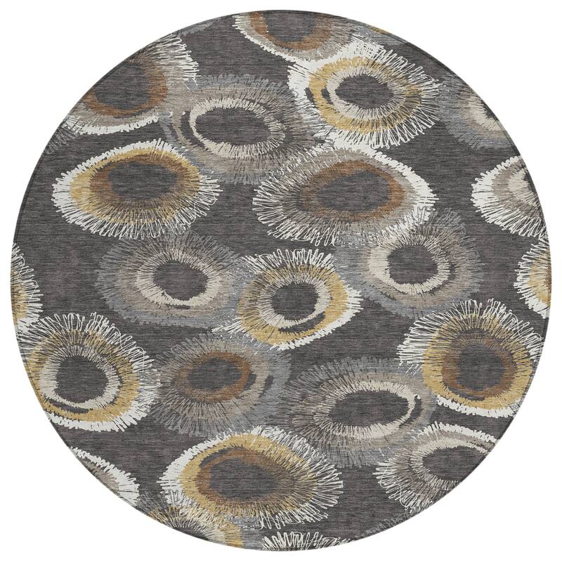 Machine Washable Indoor/ Outdoor Modern Spikey Chantille Rug