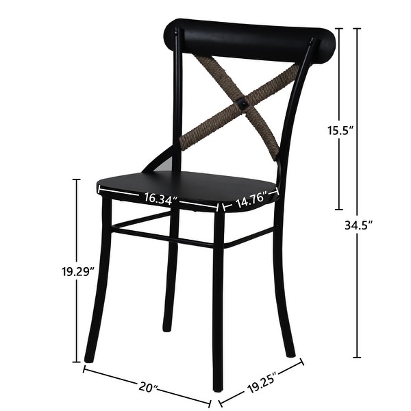 Metal cross deals back dining chairs