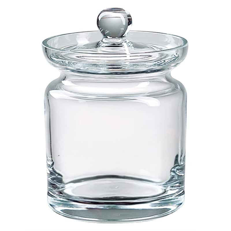 HomeRoots 6" Clear Mouth Blown Crystal Biscuit Jar