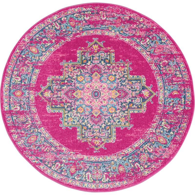 Porch & Den Dobbin Vintage Persian Medallion Farmhouse Area Rug