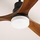 preview thumbnail 28 of 38, ExBrite 52 inch LED Ceiling Fan,Walnut Solid Wood Blades,Remote Control,DC Motor 52 Inches-AC - Wood