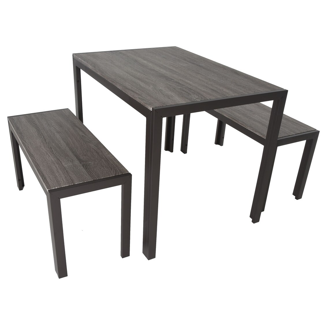 Shop Zenvida Dining Set Table And Two Benches Modern Style Seats