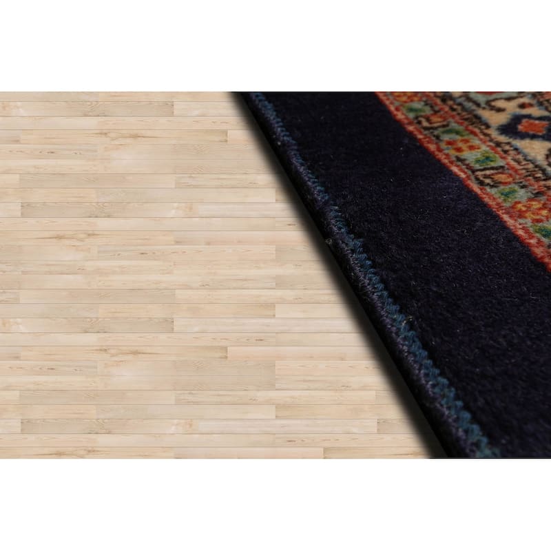 Hand Knotted 300 KPSI Tabriz Navy Wool Traditional Oriental Area Rug - 9' 9'' x 13'