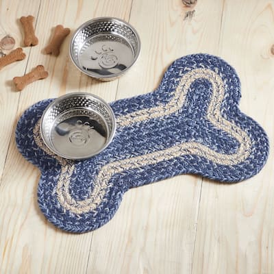 Great Falls Blue Indoor/Outdoor Small Bone Rug 11.5x17.5 - 3'6"