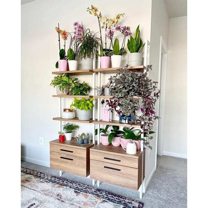 Nathan James Theo Open Shelf Industrial Bookcase with Drawers or Cabinets