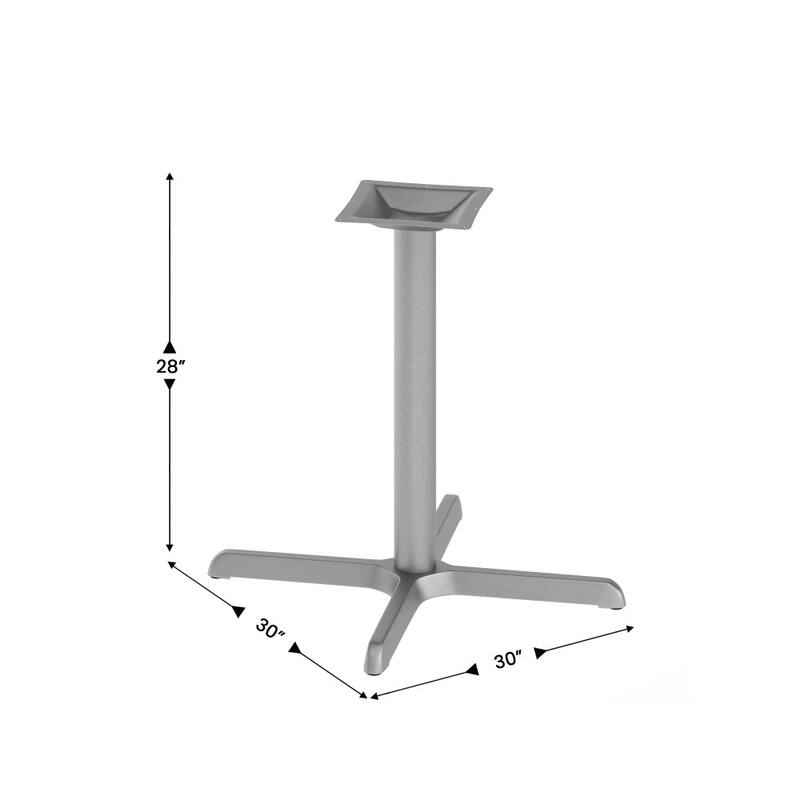 30" x 30" Restaurant Table X-Base with 3" Dia. Table Height Column - 30"D x 30"W x 28"H