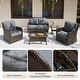 preview thumbnail 11 of 24, 5-Piece Outdoor Rattan Seating Set with Swivel Chairs & Coffee Table