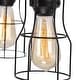 preview thumbnail 7 of 7, Modern Industrial 4-Light Black Cage Chandelier for Dining Room - 20" W x 12.5" H