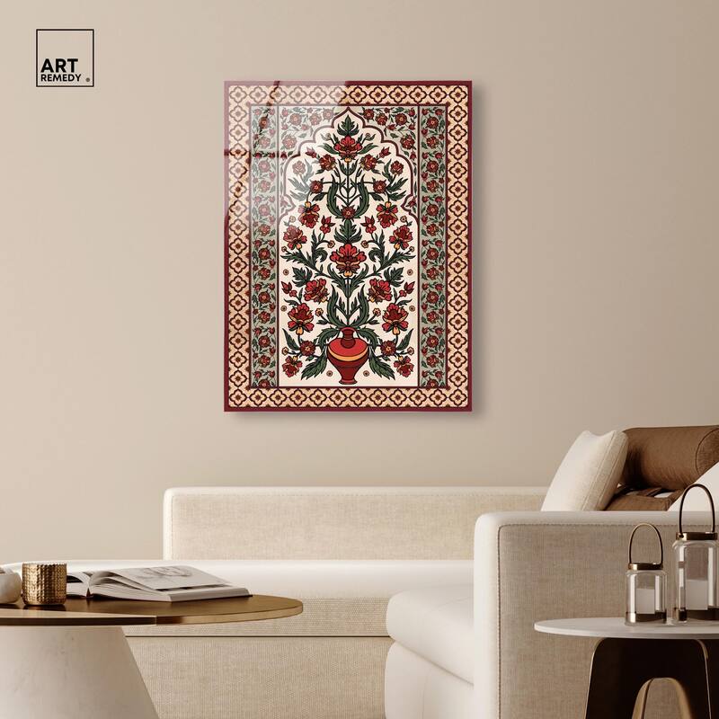 Royal Floral Mat Acrylic by Art Remedy, Ready to Hang