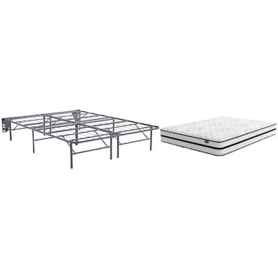 Signature Design by Ashley Chime 10 Inch Hybrid Black/White 2-Piece Mattress Package