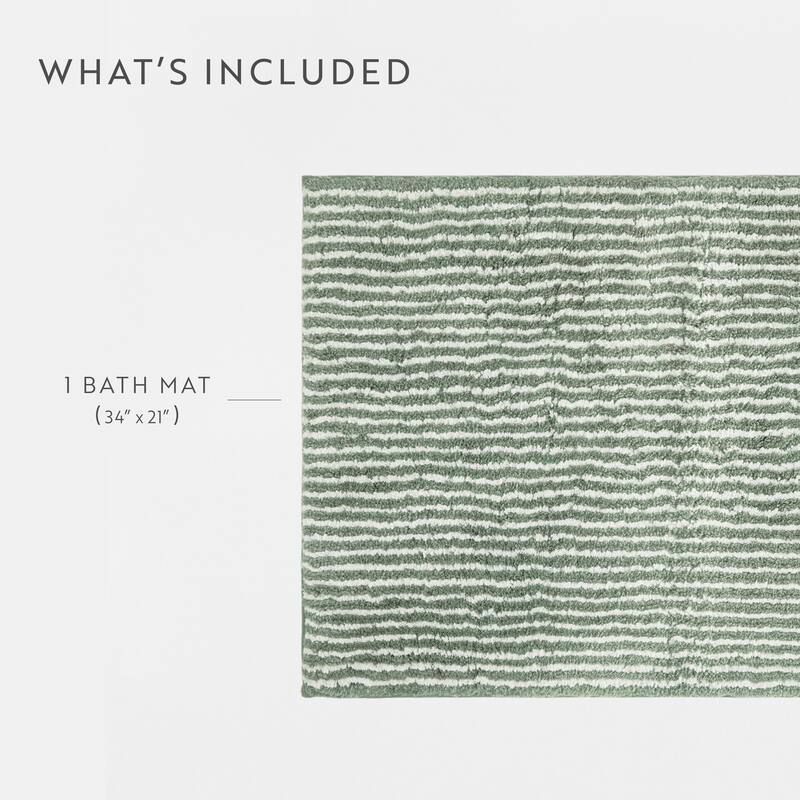Becky Cameron 100% Cotton Pinstripe Patterned Bath Mat