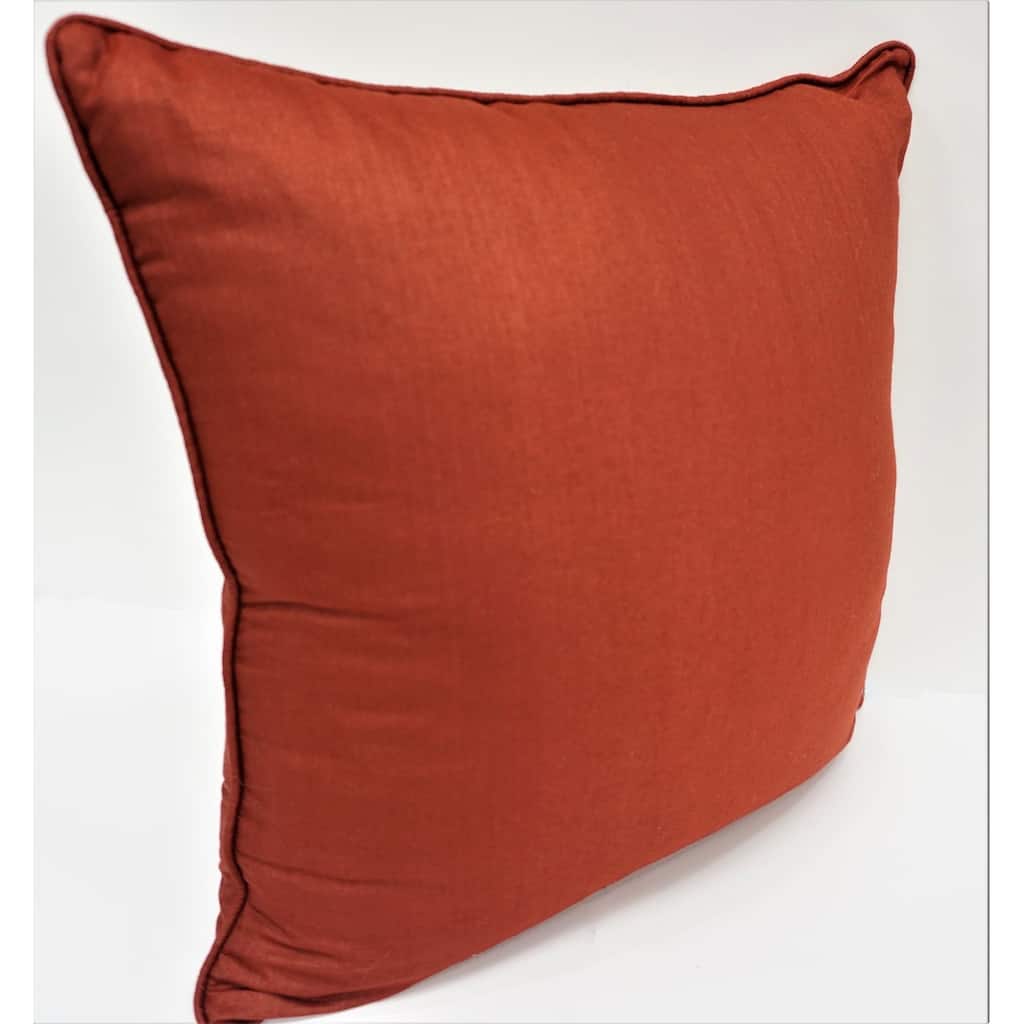 Home&Manor Premium Silk Throw Pillow 18" Red