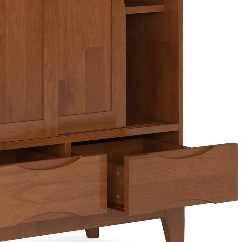 WYNDENHALL Pearson Solid Wood 48 inch Storage Cabinet (Set of 2) - 48"W x 17"D x 42"H