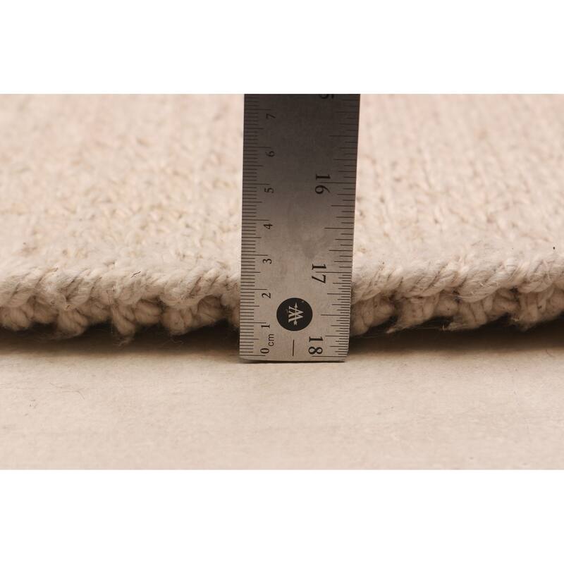 ECARPETGALLERY Flat-Weave Ankara Beige Wool Kilim - 5'7 x 7'7