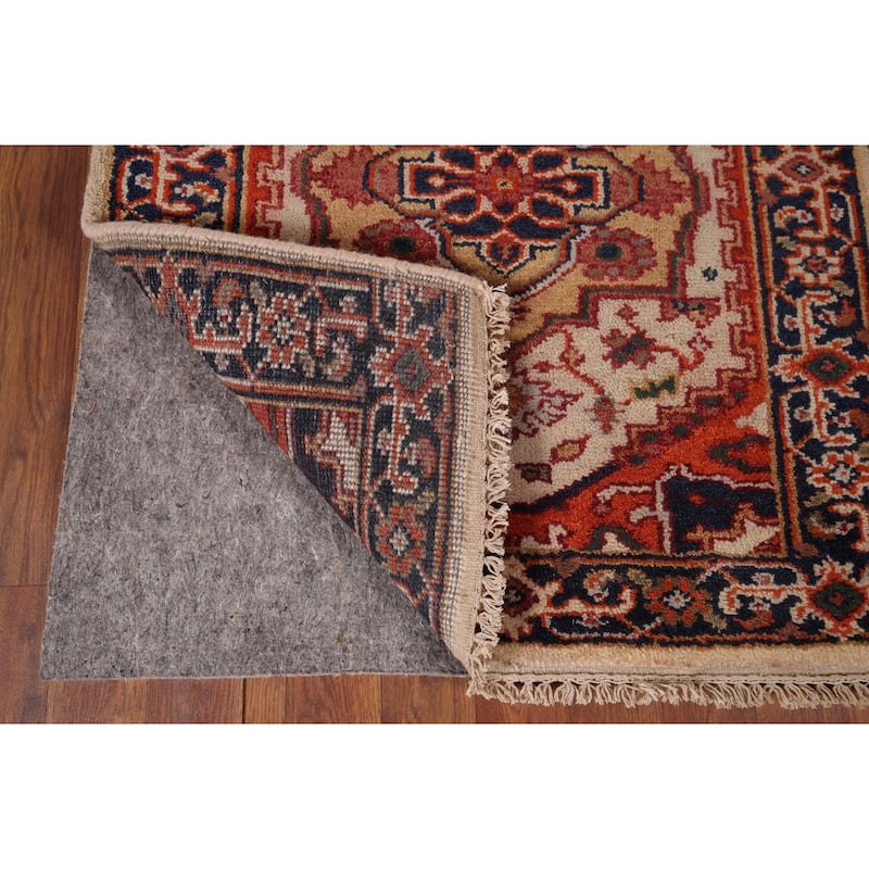 Geometric Heriz Serapi Oriental Runner Rug Hand-Knotted Wool Carpet - 2'8"x 9'11"