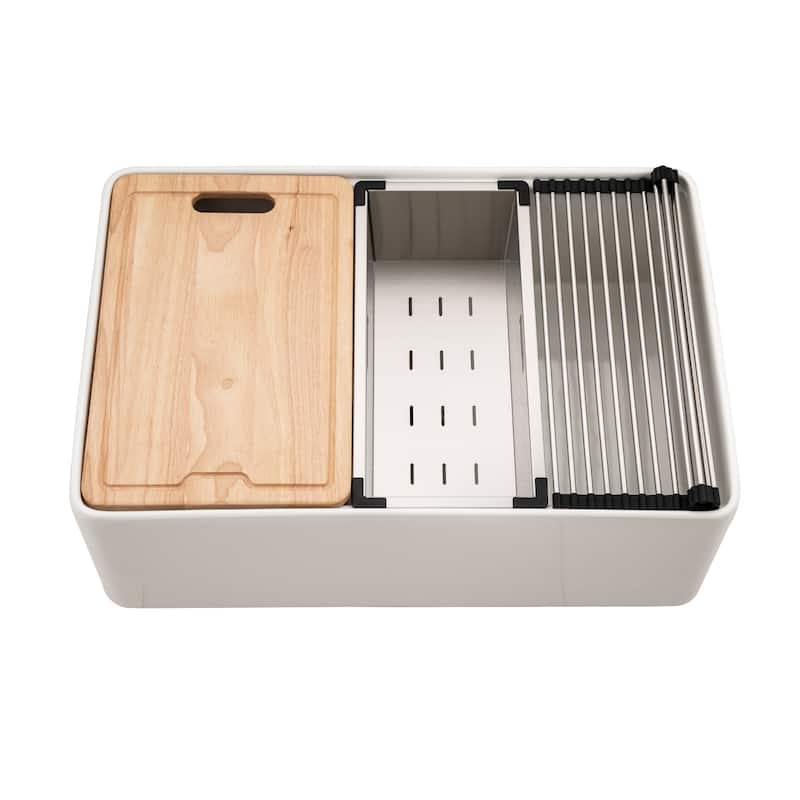 Houzer PTW-3020S Aspire 30" Farmhouse Single Basin Fireclay Kitchen