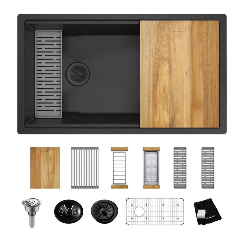 Elkay ELXRU13322W Quartz Luxe 33" Undermount Single Basin Quartz
