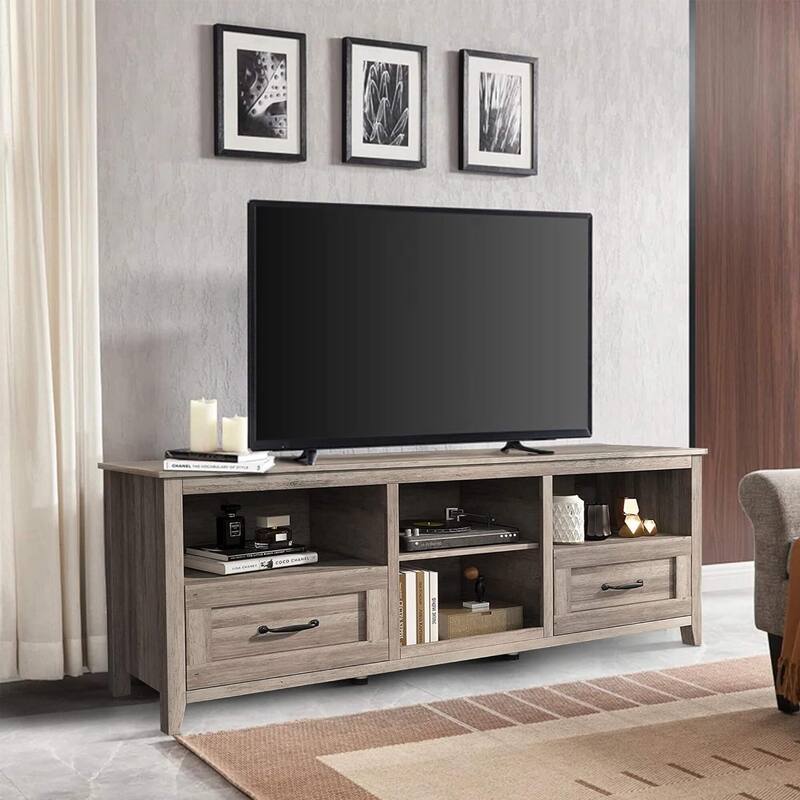 WESOME Easy Assemble TV Stand with Drawers for Living Room & Bedroom