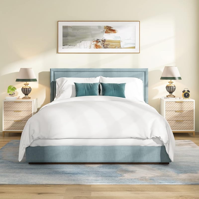 Night Stands Bedside Table with Drawers, Modern Wood Grain Nightstand for Bedrooms