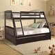 preview thumbnail 2 of 7, Espresso Twin Over Full Solid Wood Bunk Bed with Two Storage Drawers, Removable Ladder, Guard Rails