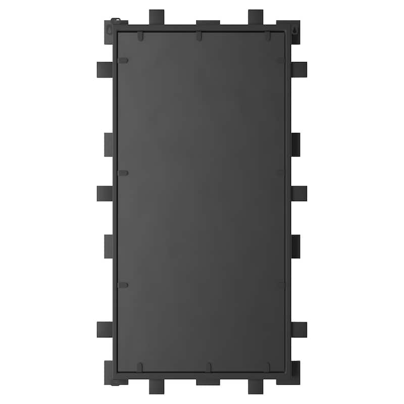 Industrial Rectangle Accent Mirror with Decorative Resin Piece Wall Art Mirror
