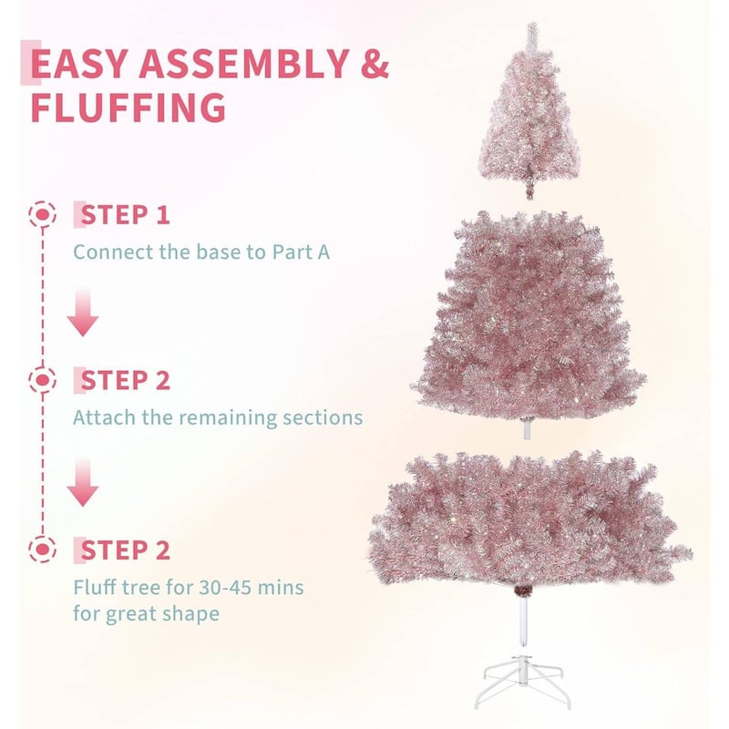Rose Gold Artificial Christmas Tree for Home, Office Decoration - N/A