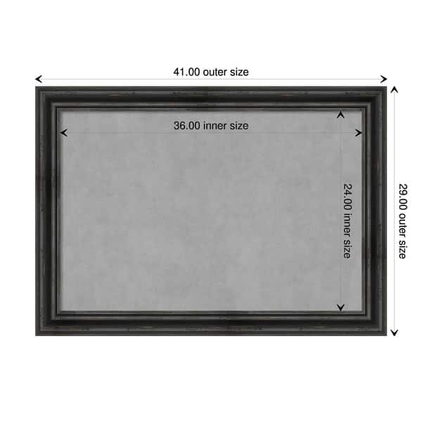dimension image slide 1 of 17, Amanti Art Rustic Pine Black Framed Magnetic Board