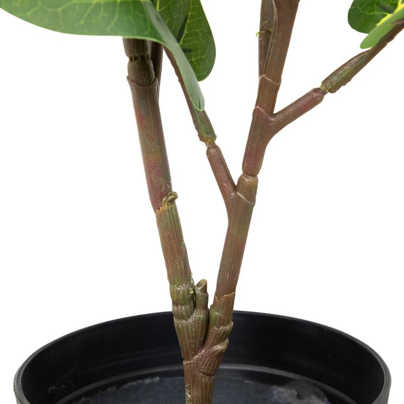 Two-Tone Fiddle Leaf Fig Artificial Potted Plant - 26" - Green