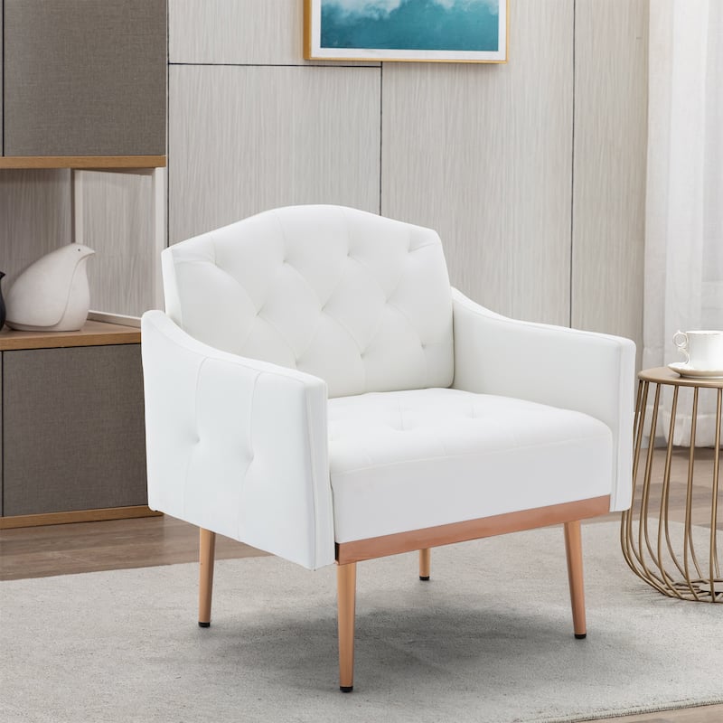 Modern Design Chic Leisure Single Sofa Accent Chair with Rose Golden